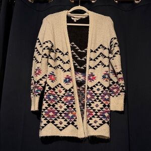 No Boundaries Multi Colored Geometric Cardigan
